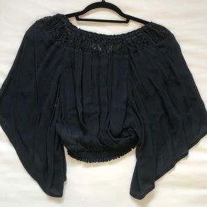 Hollister navy crop top